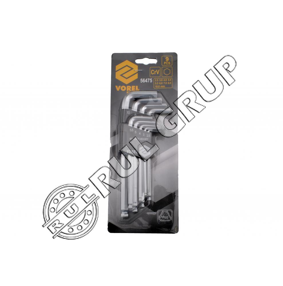 56475 SET CHEI HEXAGONALE 2.5-10MM, CR-V