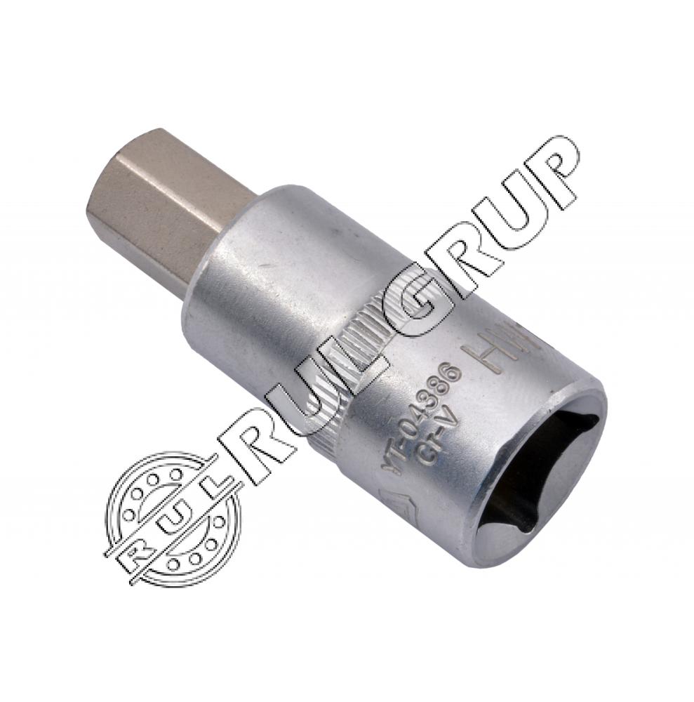 YT04386 BIT HEX + ADAPTOR 1/2 12X55MM