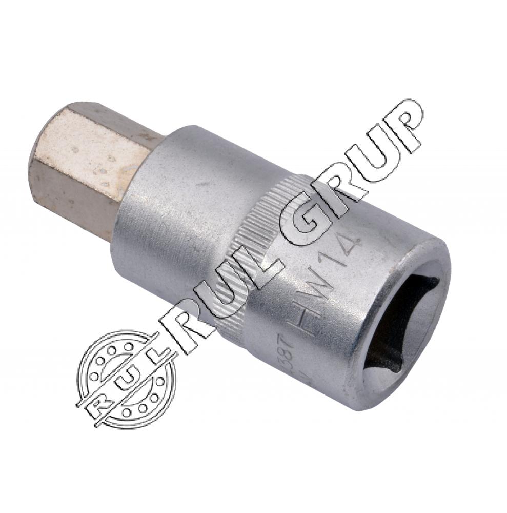 YT04387 BIT HEX 14 + ADAPTOR 1/2 55MM