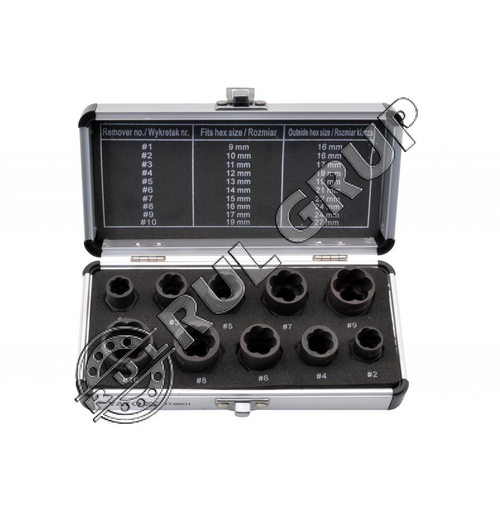 YT06031 SET EXTRACTOARE SURUBUR 3/8 (10BUC)