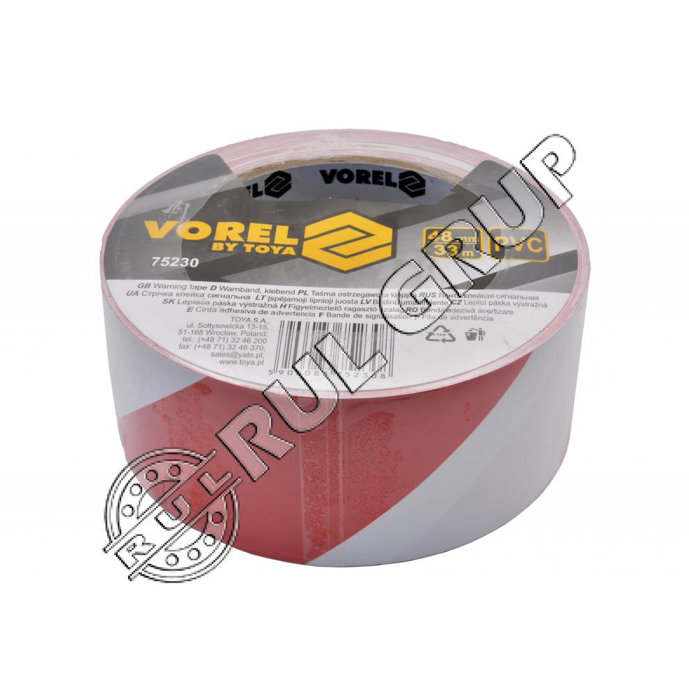 BANDA ADEZIVA DE AVERTIZARE ALB/ROSU 48MMX33M 75230 VOREL