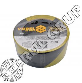 BANDA ADEZIVA DE AVERTIZARE GALBEN/NEGRU 48MMX33M 75231 VOREL
