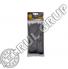 COLIERE PLASTIC NEGRU 150X2.5mm 100BUC 73893 VOREL