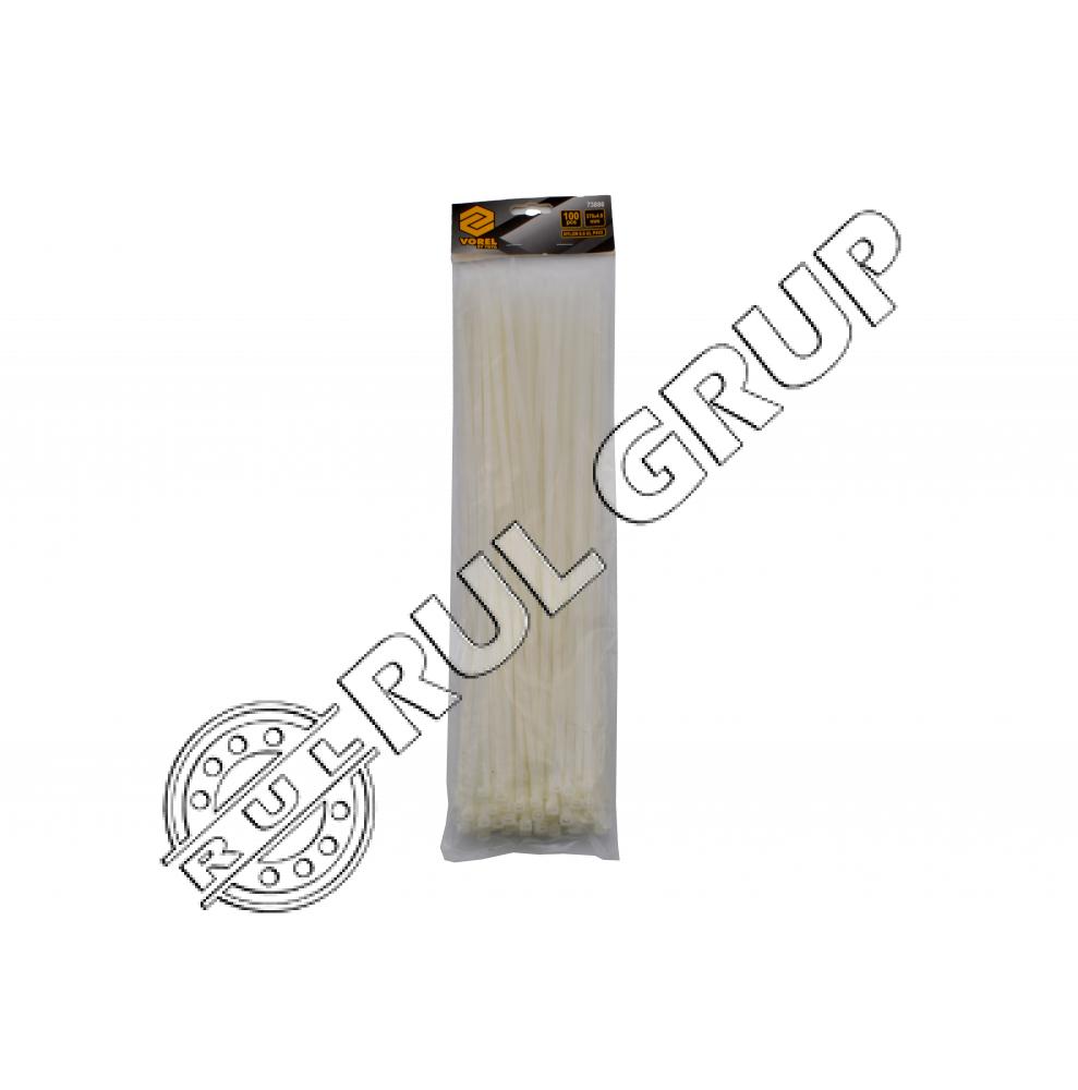 COLIERE PLASTIC ALB 360X4.8mm 100BUC 73886 VOREL