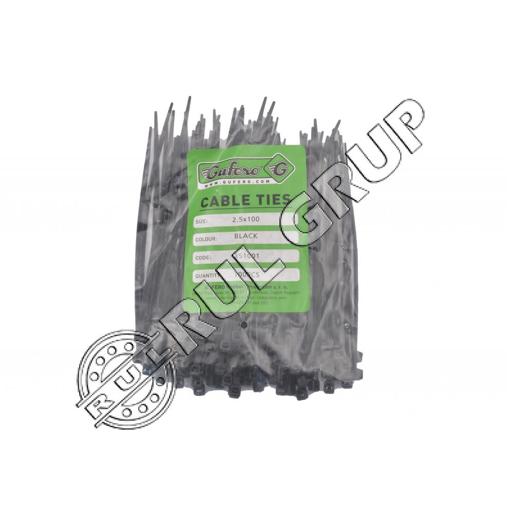 COLIER PLASTIC NEGRU 2,50X200 100BUC