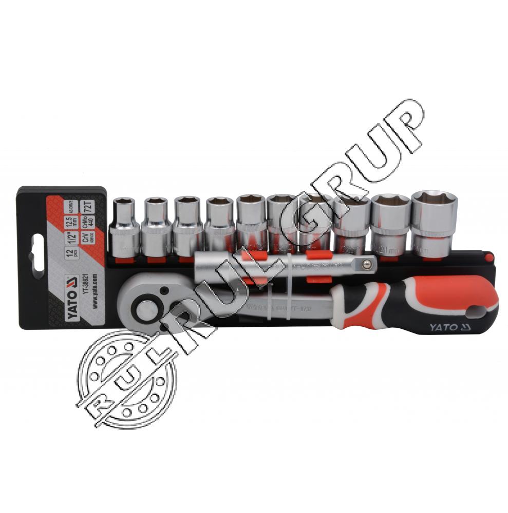 YT38821 TRUSA TUBULARE 12 PIESE 1/2